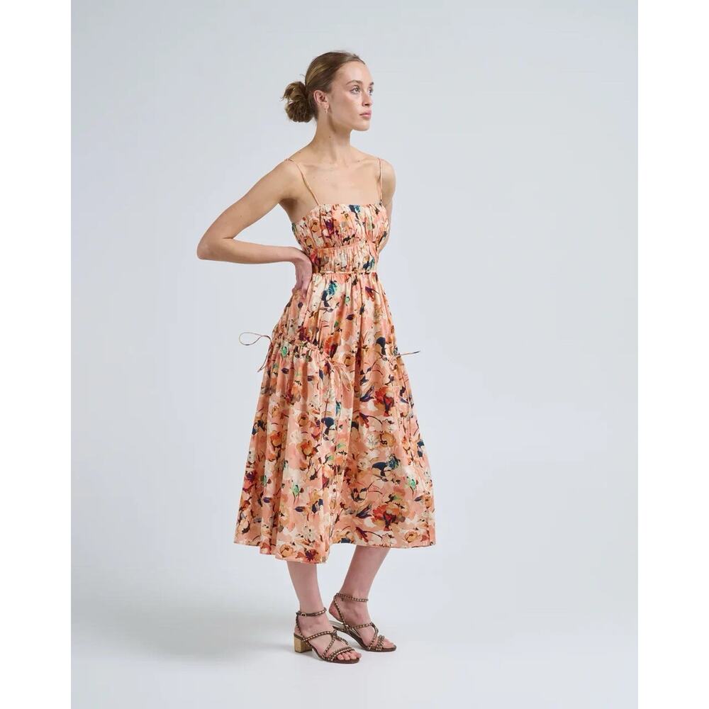 Ulla Johnson Vidri Floral Tiered Cotton Dress Camellia Size 10 Medium - Picture 8 of 14